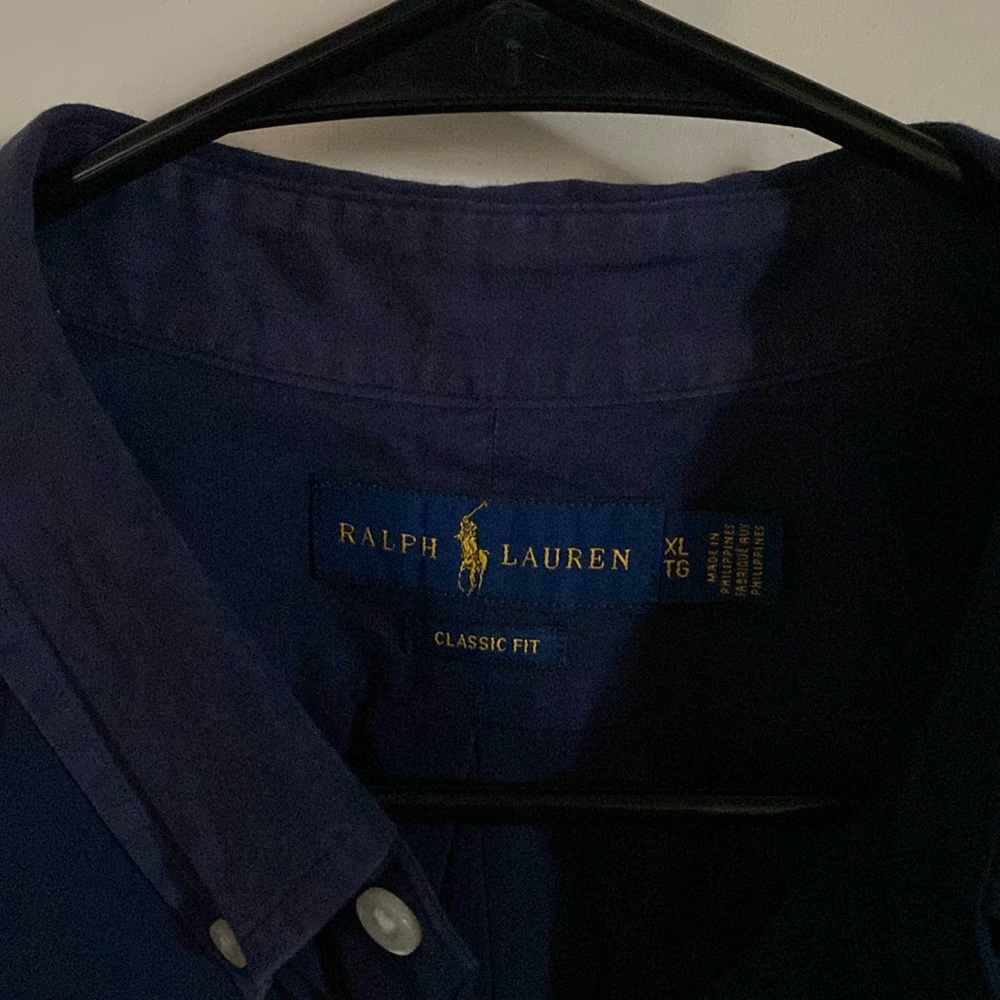 Polo Ralph Lauren XL Dark Blue Men Button Down Shirt.